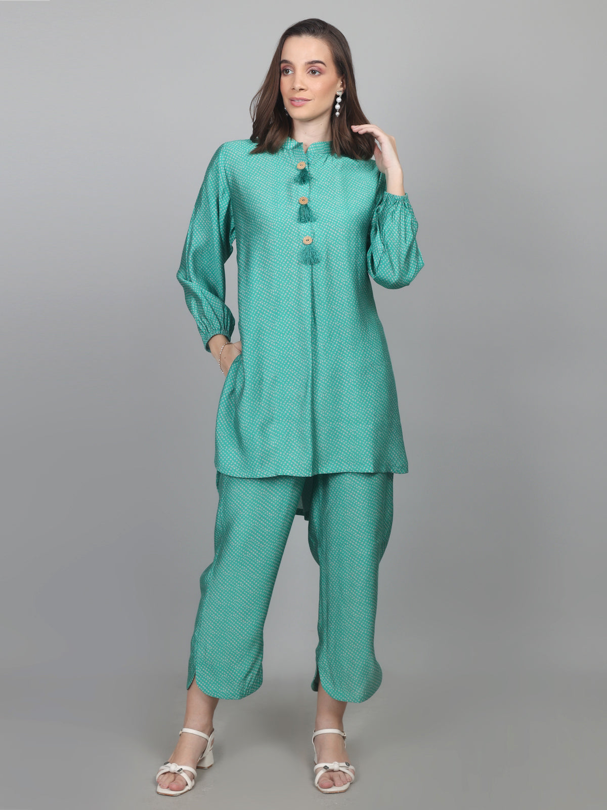Emerald Bandhani Chanderi Set
