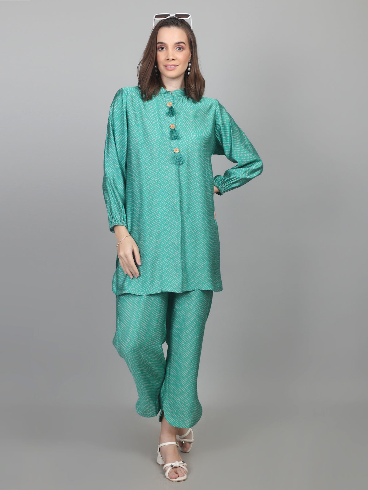 Emerald Bandhani Chanderi Set