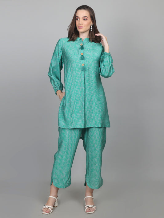 Emerald Bandhani Chanderi Set