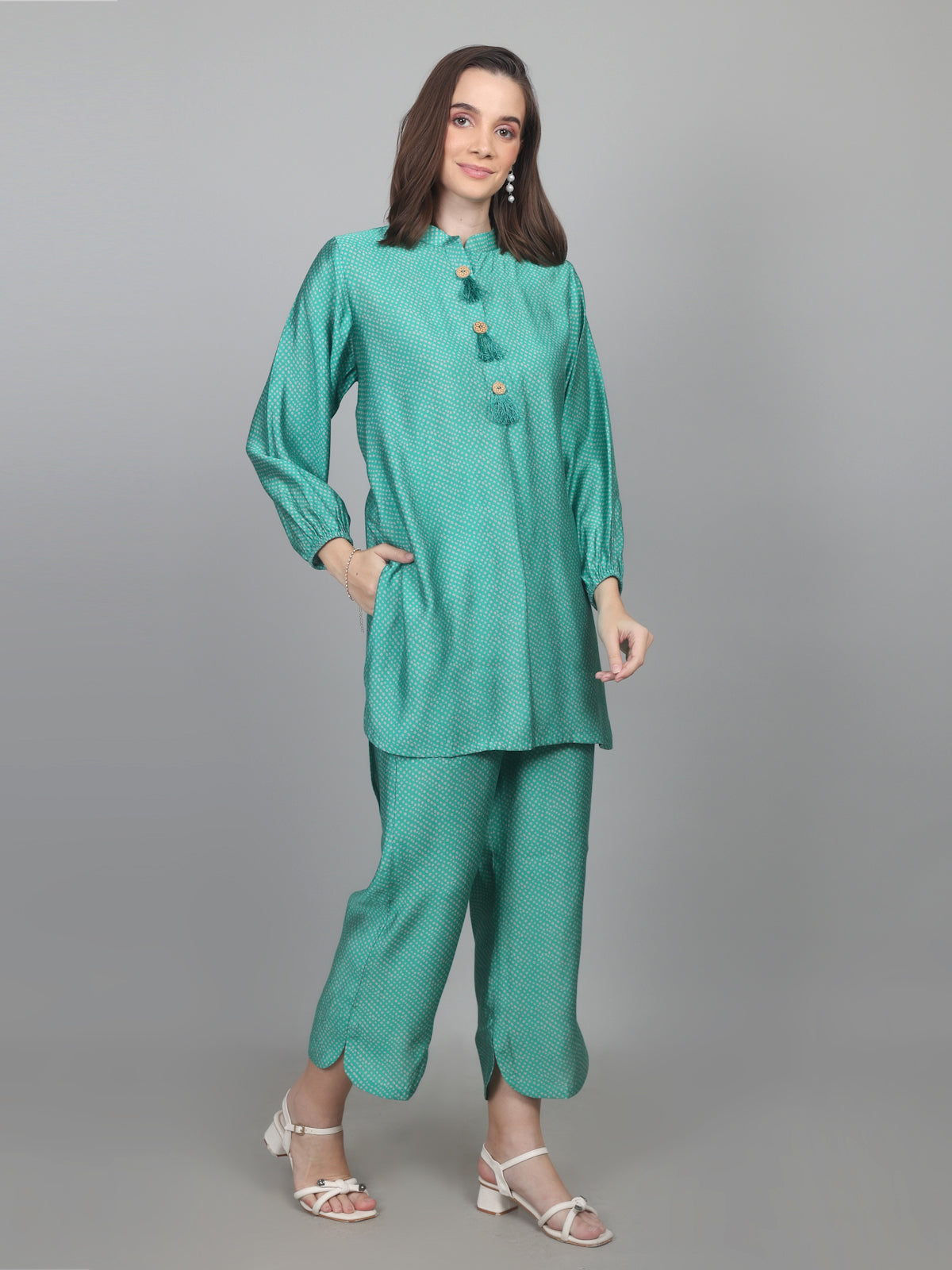 Emerald Bandhani Chanderi Set