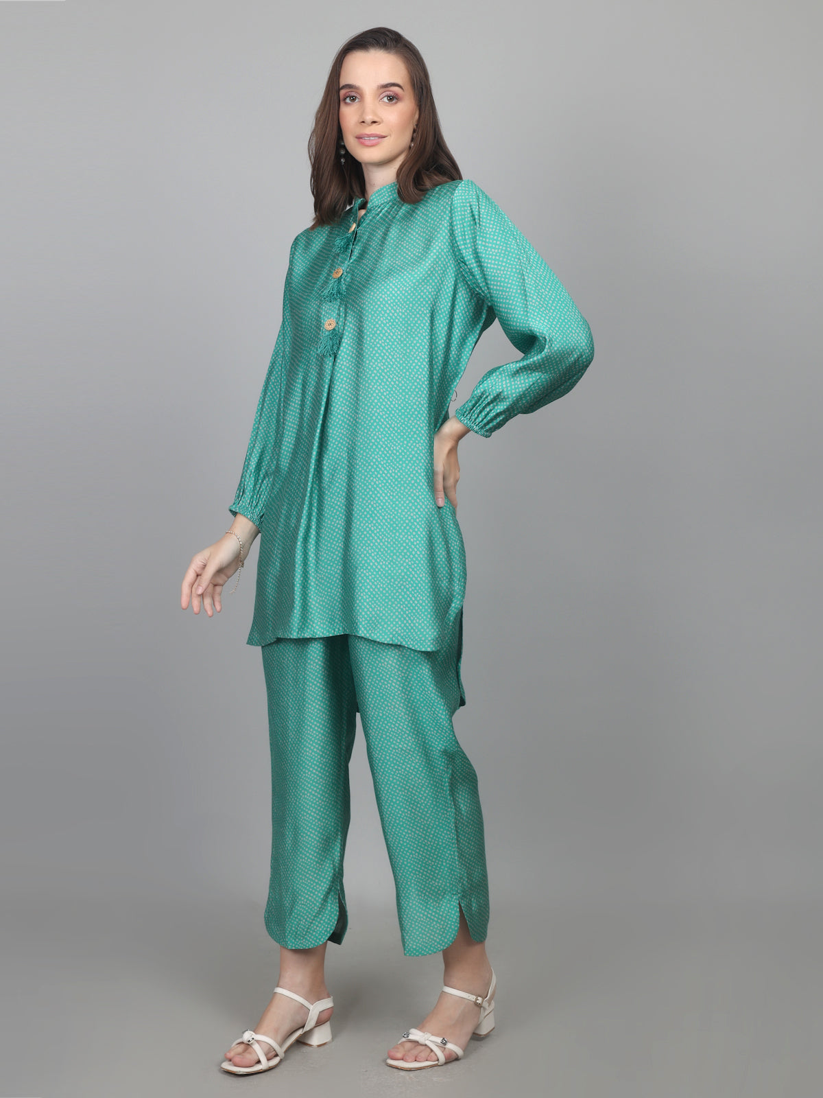 Emerald Bandhani Chanderi Set