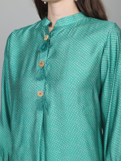 Emerald Bandhani Chanderi Set