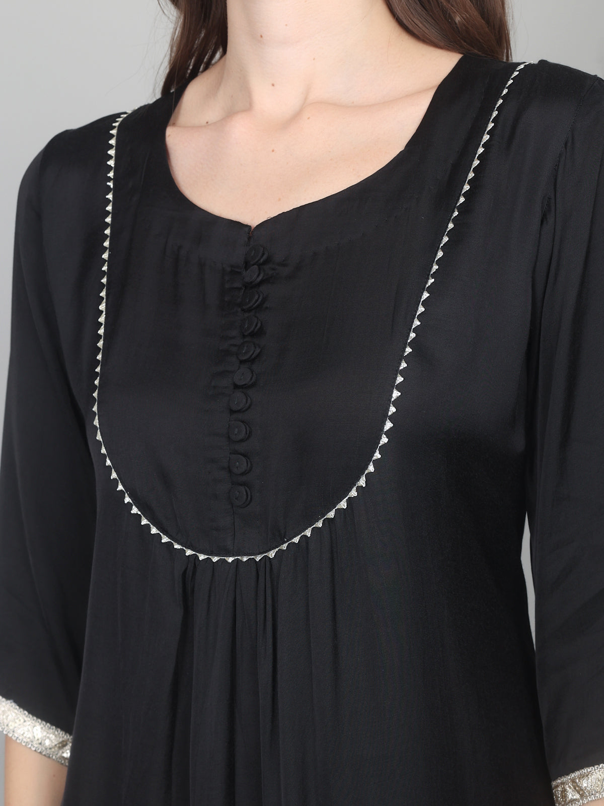 Midnight Grace Modal Satin Suit Set