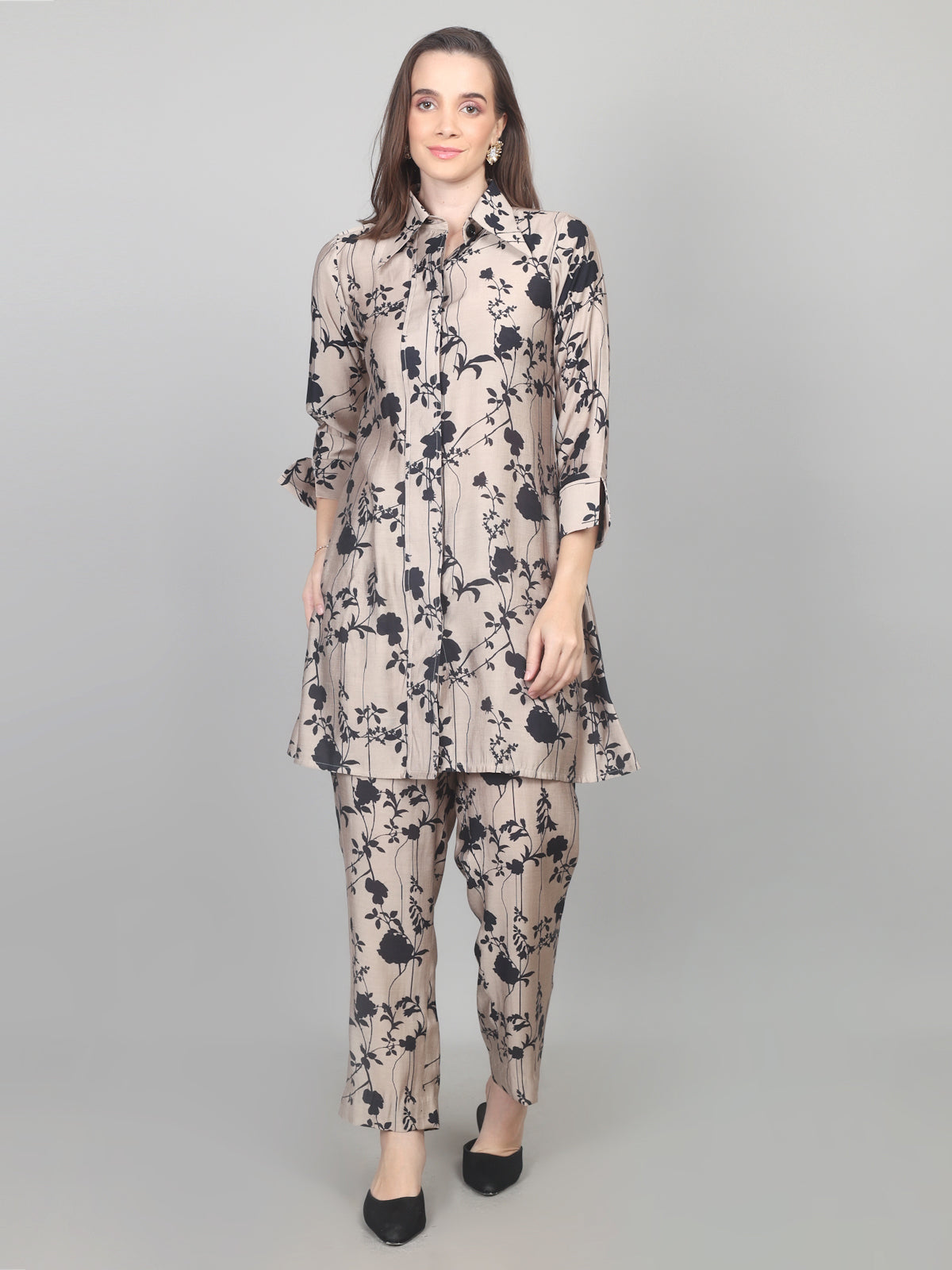 Elegant Floral Cotton Chanderi Co-ord Set