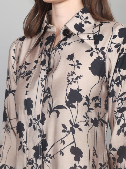 Elegant Floral Cotton Chanderi Co-ord Set