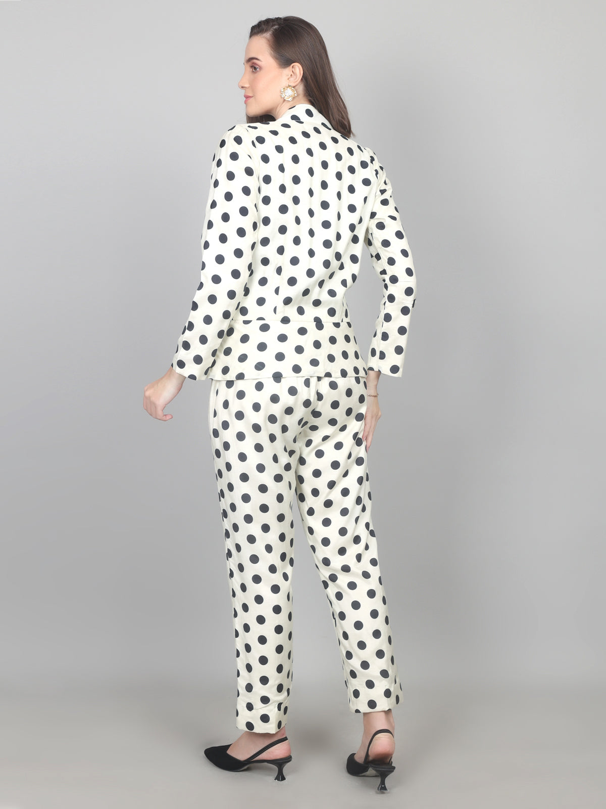Retro Chic Polka Dot Cotton Chanderi Co-ord Set