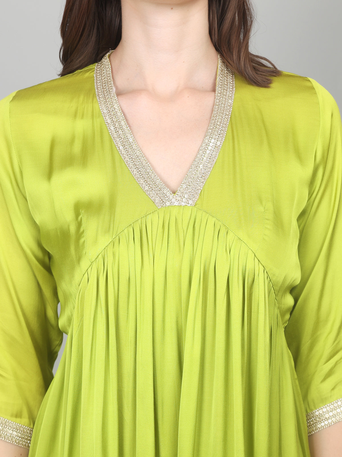 Lime Luxe Modal Satin Suit Set