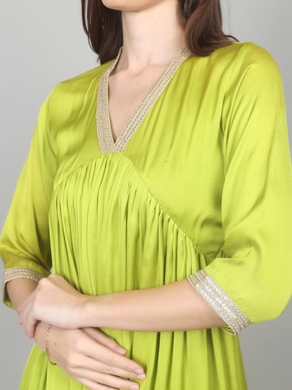 Lime Luxe Modal Satin Suit Set